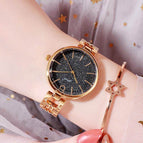 GEDI 81034 Fashion Casual Watch Hot Sale Women Elegant Luxury Stainless Steel Alloy Strap Waterproof Ladies Diamond Rhinestone Analog Quartz Wristwatch