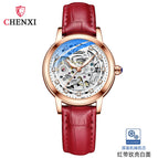 Chenxi new watch women's fashion diamond-encrusted waterproof automatic hollow mechanical watch watch CX-8830