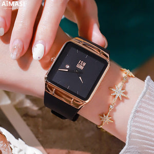 Aimas Niche Watch Female Tik Tok Luxury Big Dial Square Fashion Ins Wind Simple Temperament Couple Pair Watch Fashion Watch