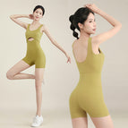 Yoga Clothes Women's Summer Jumpsuit Sports Shorts One-Piece Jumpsuit Tight Fitness Dancing Dress ENY304