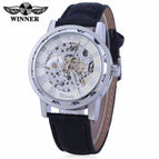 Winner Men's Fashion Roman Numerals Hollow Retro Belt manual mechanical men causal Watch SLZ37