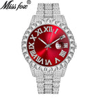 MISSFOX watch men's personality hip-hop water ghost Roman diamond-set quartz watch men 2643-3