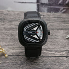 Punk Square Turntable Boys New Concept Watch Trendy Men's Fashion Watch All-Match Belt Quartz Watch Unicorn Watch 58991-2
