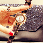 2021 new fashion women's watch personality watch ladies genuine presbyopia leather strap watch