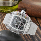 Men's and women's watch 6-Pin Quartz Watch Barrel-Shaped Hollowed Fashion Non-Mechanical Watch Spot Transparent Watch 8087
