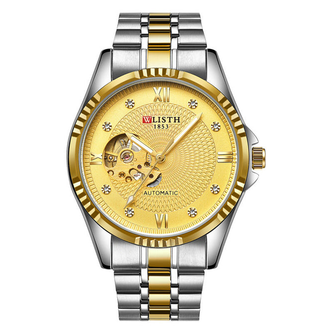 WLISTH Business Watch Men's Mechanical Watch Personality Men's Watch Trend Watch Men's Steel Band Watch 1011