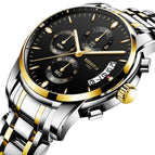 NIBOSI 2353 Fashion Sport Quartz  Men's Watches Full Steel Business Waterproof Watch with box gift for man