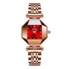 SENO Steel Small Square Watch Ladies Fashion waterproof diamond Quartz women lady Watch S057