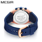 Megir Men's Watch Multi-Function Chronograph Calendar Square Fashion Sports Watch Male 2215