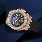 KIMSDUN Gypsophila watch men's diamond multi-function three-eye chronograph waterproof quartz watch men's watch K-1225B