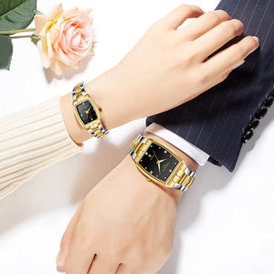WLISTH Watch Fashion Couple Watch Square Steel Band Watch Men's Luminous Quartz Watch Women's Watch S966