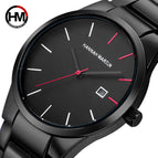 Hannah Martin Original Design Waterproof Tungsten Black Steel Strap Watches Business Calendar Quartz Men's watch HM-17551