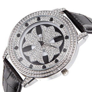 2022 fashion trend double layer fortune men's steel strap large dial rotary watch diamond inlaid watch women