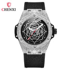 CHENXI men's fashion diamond watch men's trendy cool quartz calendar waterproof luminous watch CX-8250