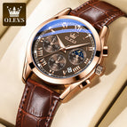OLEVS watch multi-function sports three-eye six-pin chronograph watch waterproof luminous men's watch 2871
