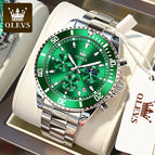 OLEVS Men's watch Multi-functional timing three eye quartz watch luminous waterproof men's causal watch 2870