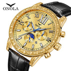 ONOLA ON6834 Fashion New Daikin Watch Multi-Function Automatic Mechanical Leather Watch Men casual