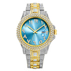 MISSFOX watch European and American hip hop diamond full diamond business men's waterproof quartz watch v320