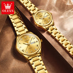 OLEVS men's watch local gold quartz watch diamond-encrusted waterproof luminous couples watch 5563QL