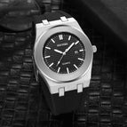 Pintime Men's Silicone Strap Wrist Watch Sports Casual Large Dial Fashion Waterproof Quartz Watch 2065