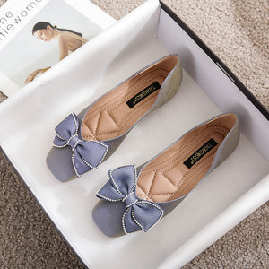 Women's shoes 2022 cnew soft leather soft sole shallow mouth square toe flat single shoes female large size pregnant women shoes 555-17