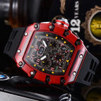Watch for men Fashion Hollowed-out Barrel Quartz Watch Richard Six-Pin Walking Seconds Sports Casual Men's Watch 1035