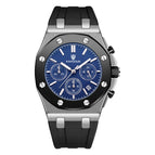 Kimsdun Men's Silicone strap Three Eyes Multifunctional Chronograph Waterproof Calendar Quartz Watch Fashion Men's Watch K-1224B