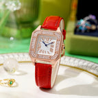 BURR full diamond square leather waterproof ladies watch light luxury niche high-end watch women L2002RG