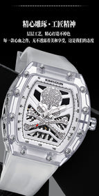 KIMSDUN New Transparent Richard Skull Hollow Automatic Mechanical Watch Men's Watch Fashion Miller K-2016A