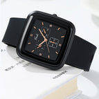 Gedi 51065 style square simple leisure silicon tape large dial fashion student quartz watch female