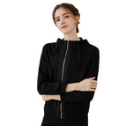 Autumn and Winter Sports Jacket pants set Women's Slim Fit Hooded Windproof Yoga Fitness Casual Running Bodysuit set 236