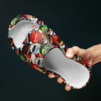 Man's Sandals Selipar Lelaki with Beer Cap Graffiti Slippers For Daily Slaid (40-45) Men slides
