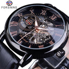 Forsining Men's Fashion Retro Hollow-out Transparent Mechanical manual Watch men's casual watch SLZa26