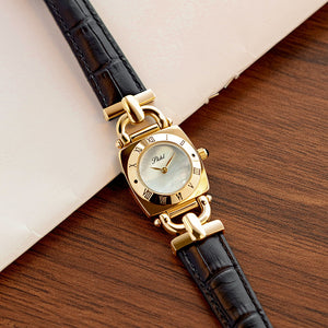 SKHLSpace-Time Corridor Retro elegant leather Waterproof Watch Square Quartz Ladies Watch 3622