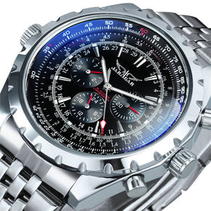 New Jaragar men's fashion leisure hollow multi-functional large dial Automatic mechanical men casual watch SLZf64