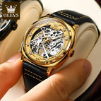 OLEVS men's watch automatic mechanical watch hollow light luxury gypsophila men's watch 6651JT