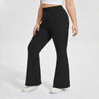 Large Size Women pants Stretch Lulu Sports Yoga Flared Pants Women's Hip Lifting Fitness Contrast Color Trousers KK192 plus size