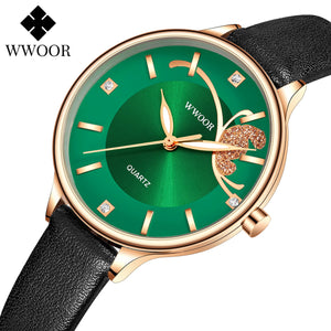 WWOOR New Ins Fashion Women's Watch Simple Waterproof Retro Temperament Quartz Belt Women's Watch 8839
