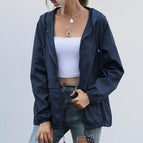 Exdeal Women's zipper Hoodie lightweight outdoor walking raincoat jacket waterproof for women