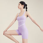 Yoga Jumpsuit One-Piece Women's 2023 Summer New Slim Shaping Workout Clothes with Chest Pad Quick-Drying Dancing Dress