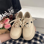 Cow canvas shoes women's steamed bread shoes 2021 new thick-soled shoes Japanese and korean cute casual shoes