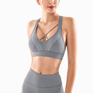 Women's sports Bra running dancing yoga breathable gathering vest Y26b6737
