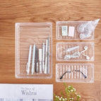 10 Pcs Drawer Organizers 5-Size Makeup Desk Drawer Organizer Plastic Bathroom Storage Bins Versatile Trays Vanity Dividers Container for Bedroom Dresser Kitchen Office