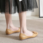 Korean shoes women 2022 new flat sole single shoes women's large size pointed head shoes office lady causal flat shoes 222-4
