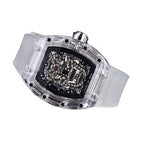 Men's watch Transparent Cutout Ghost Head Quartz Watch Barrel-Shaped Fashion Silicone Men's casual Watch