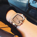 Fashion Guou 8190  Brand Luxury Simple Trendy Watch Women's Student Unique Hours Ladies Leather Wristwatch Female Square Dress Clock