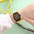 New Women's Candy Series Watch Genuine Diamond Square Waterproof Fashion Luminous lady quartz Watch 8084B