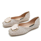 Flat sole single shoes women's 2022 new spring and autumn silk shallow mouth women pedal shoes 555-15