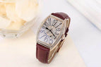 Guou 8200 Crystal Bling Women watches Fashion Leather Rectangle Watches leather watchbelt qu arz women watch