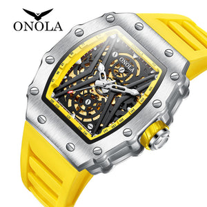 ONOLA ON6828men's watch Fashion Sports Automatic Mechanical Watch Men's Silicone Strap Waterproof Watch